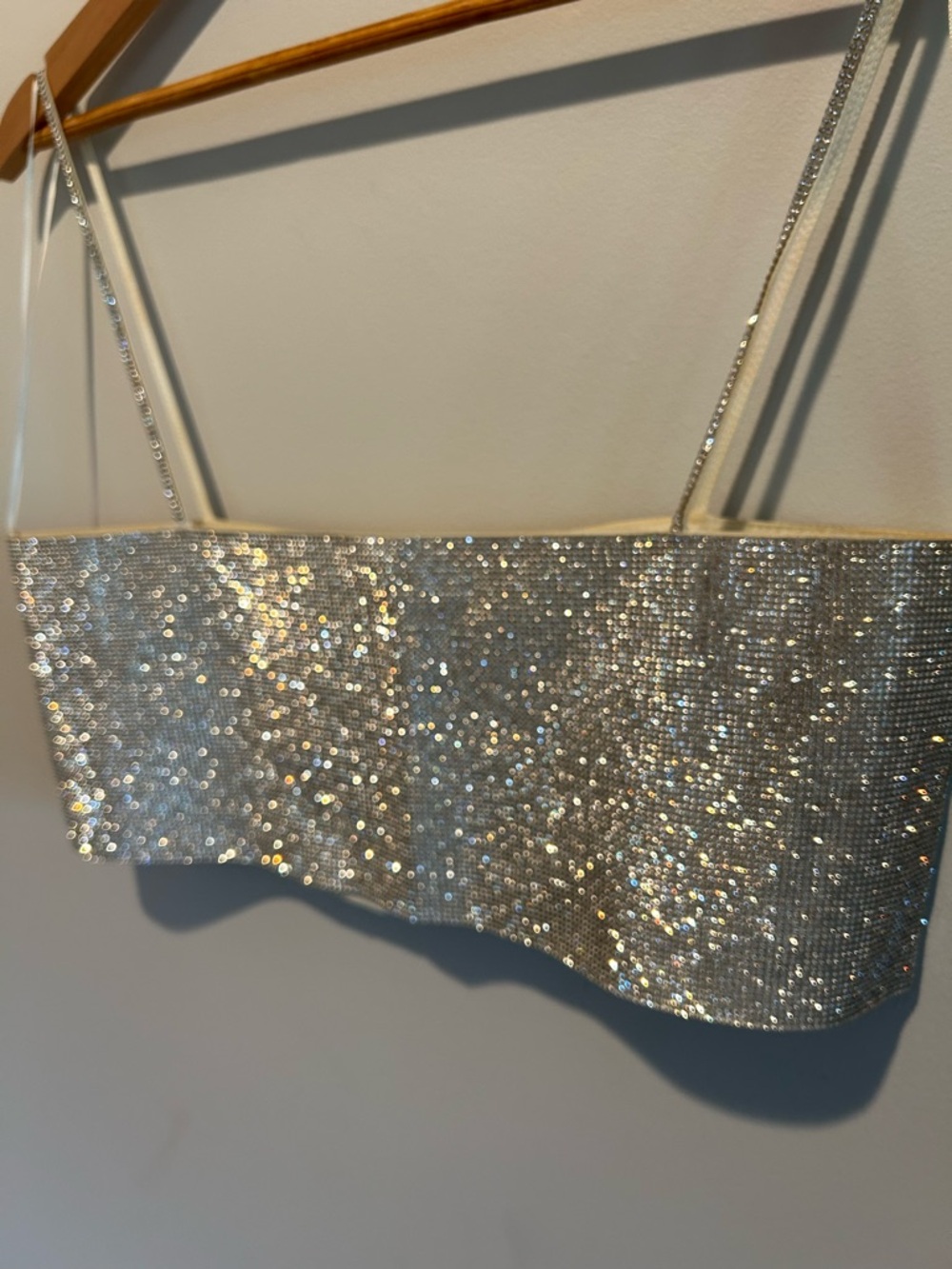 Zara Embellished Rhinestone Crop Top